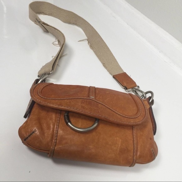RUEHL NO.925 VINTAGE COGNAC LEATHER CROSSBODY BAG - Picture 1 of 8